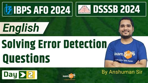 IBPS AFO 2024 DSSSB 2024 English Solving Error Detection