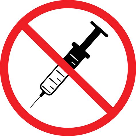 no drugs allowed icon on white background. no needles warning sign. no syringe symbol. medical ...