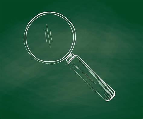 Premium Vector Hand Drawn A Magnifying Glass On A Green School Board