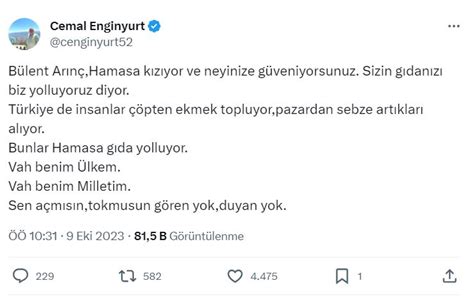 Cemal Enginyurt tan Bülent Arınç a Sert Tepki SİYASET Niksar