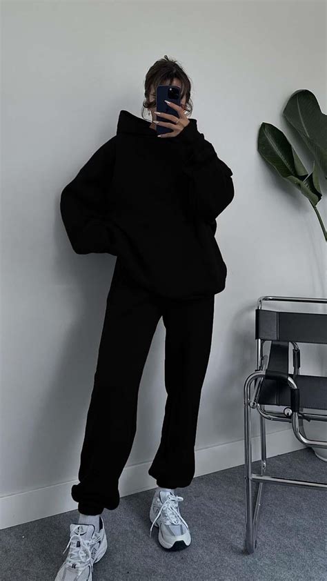 Move Oversize Black Hoodie Set Dice Store