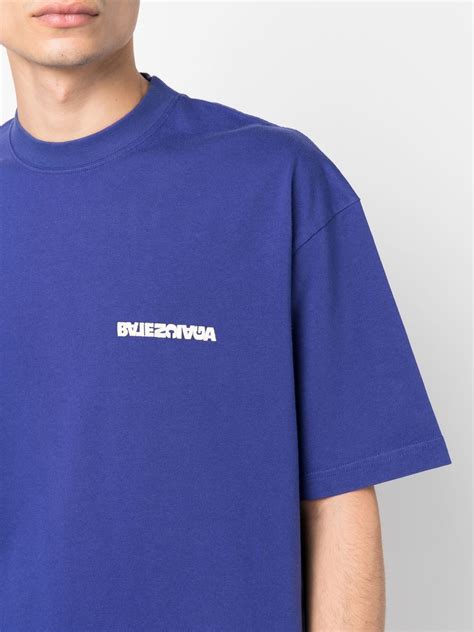 Balenciaga Logo Embroidered Crew Neck T Shirt Farfetch