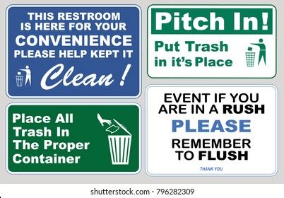 Clean Sticker Sign Office Restroom Please Stock Vector Royalty Free