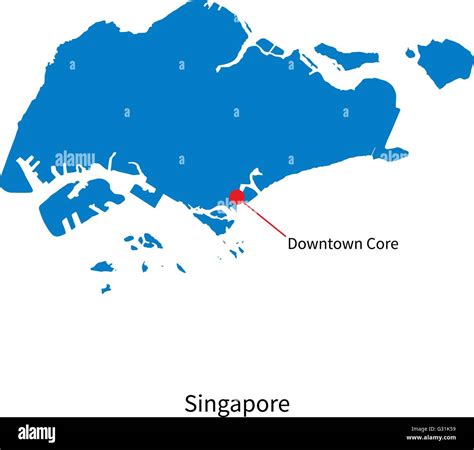 Detailed vector map of Singapore and capital city Downtown Core Stock ...