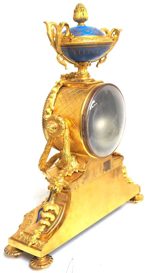 Rare French Ormolu Blue Sevres Mantel Clock Shipping Design Striking