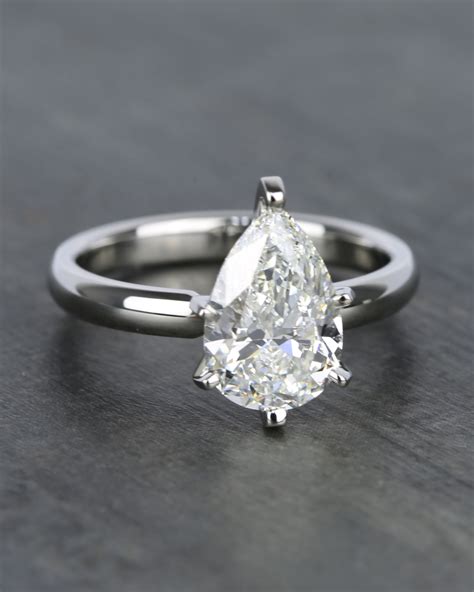 2 Carat Pear Diamond Engagement Ring In Platinum Pear Diamond