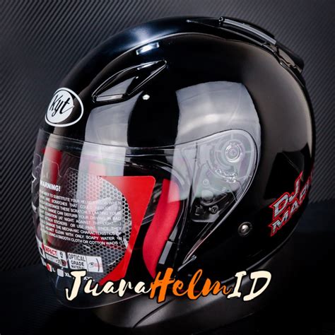 Jual KYT HELM DJ MARU SOLID BLACK METALIC DJMARU HALF FACE Shopee