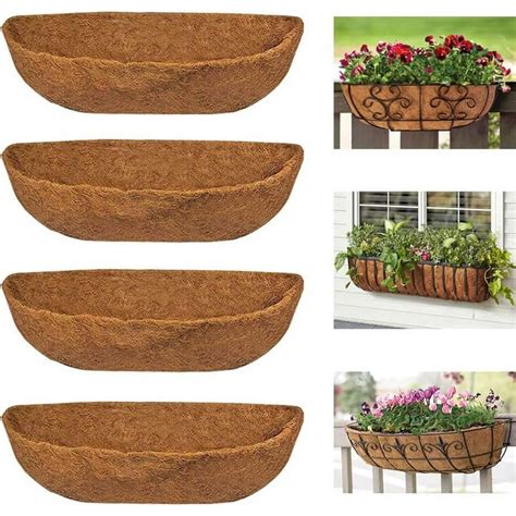 4 Packs Trough Coco Fiber Replacement Linercasewin Coco Liners For Window Boxhanging Trough