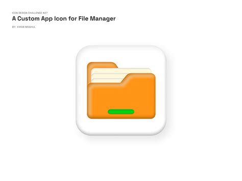 27. Icon Design - a Custom App Icon for File Manager by Kiran on Dribbble