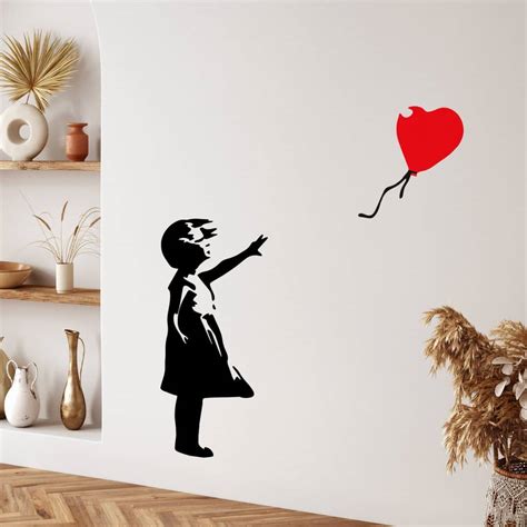 Wandtattoo Banksy Girl With The Red Balloon Wall Artde