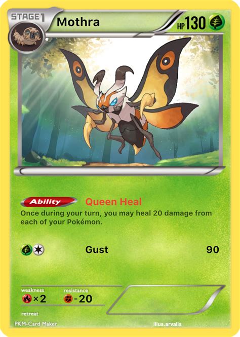 Mothra Pokemon Card By Iceheart Forever On Deviantart