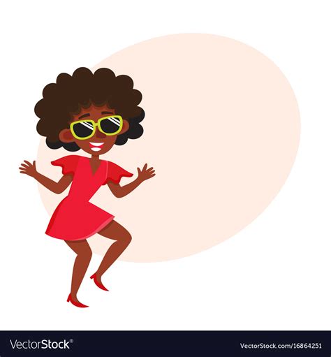 Pretty Black African American Woman Dancing Vector Image