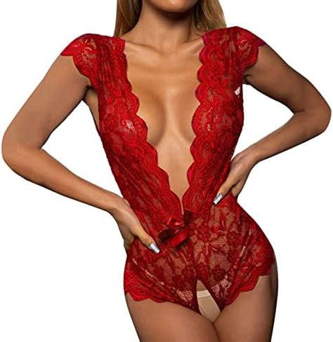 Bluelucon Sexy Dessous Damen F R Sex Crotchless Einteiler Teddy Dessous