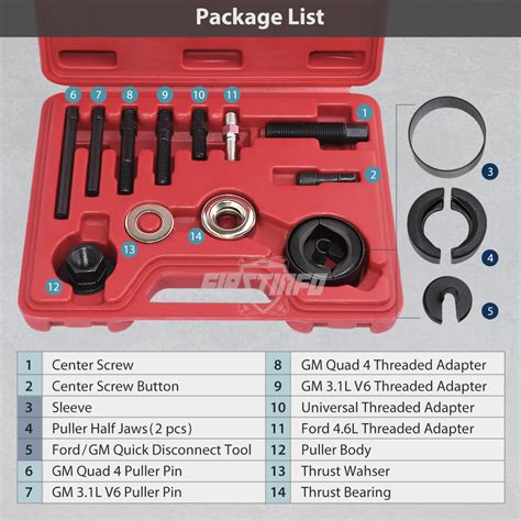 Power Steering Pulley Puller Installer Kit For Water Pump Vacuum Pump