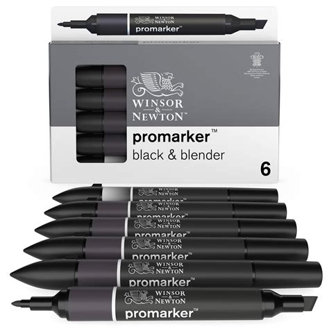 Winsor Newton Promarker Black Blender Set Of 6 Alcohol Based