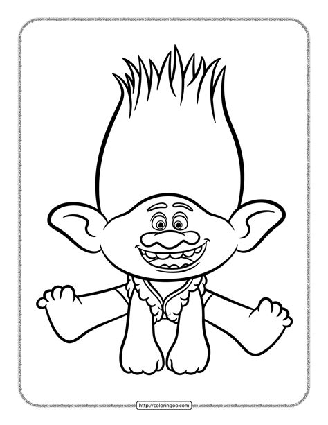 Printable Trolls Coloring Pages Updated