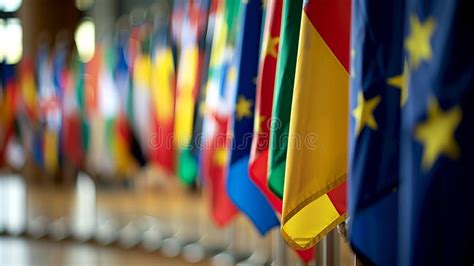 Multiple International Flags Arranged Side By Side Symbolizing Unity