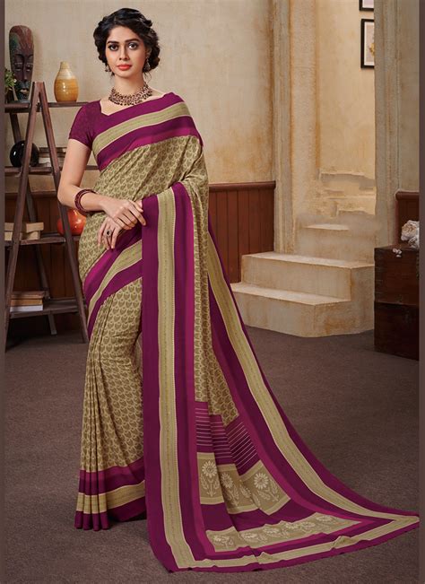 Buy Online Multi Colour Faux Crepe Festival Trendy Saree 99791