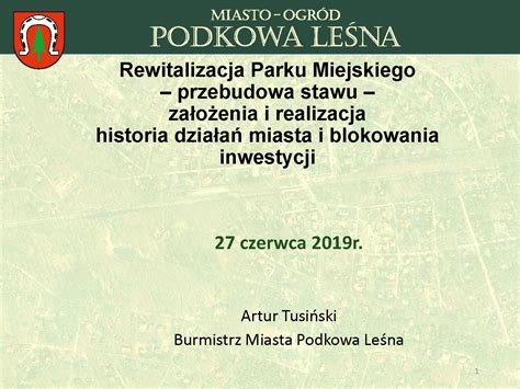 Rewitalizacja Stawu W Parku Miejskim Podkowa Le Na