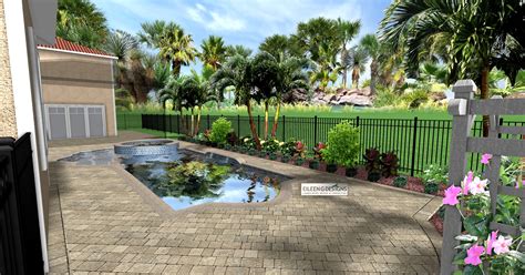 » TROPICAL LANDSCAPING AND PAVER DECK FOR SMALL POOL AREA