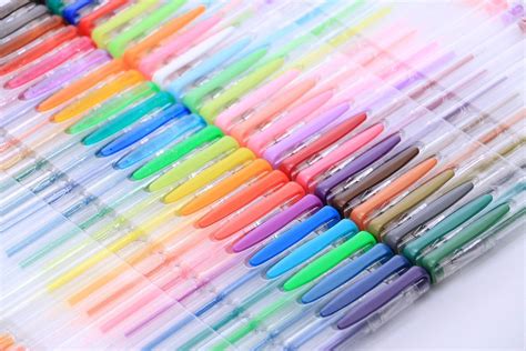 100 Stylos Bille Avec Gel De Couleur Uniques Aucune En Double Avec