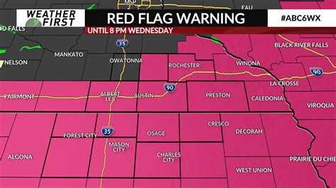 NWS Red Flag Warning Issued For Extreme Fire Risk Conditions ABC 6