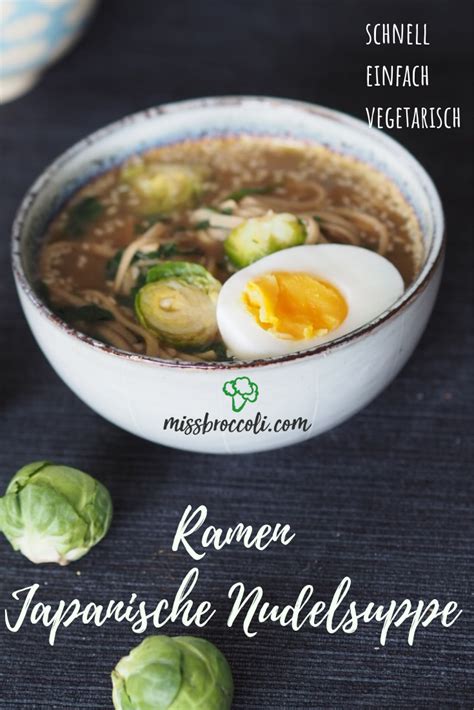 Ramen Vegetarische Japanische Nudelsuppe Mit Rosenkohl Japanese