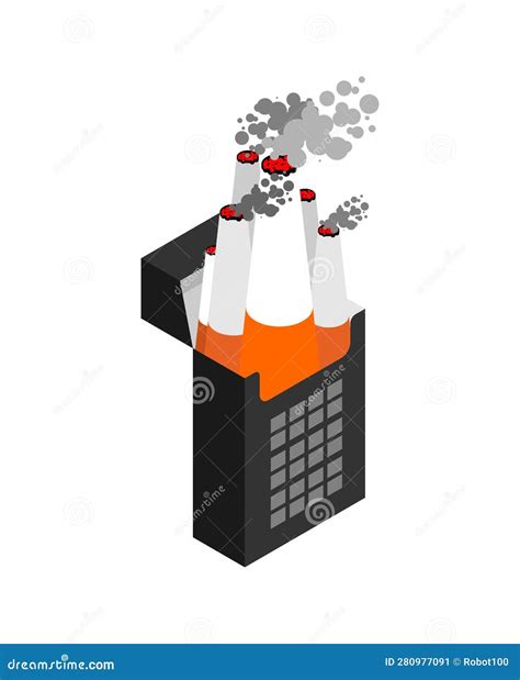 Tobacco Factory. Plant Produces Cigarettes Stock Vector - Illustration