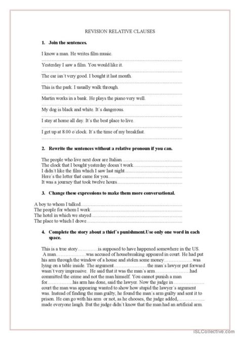 261 Relative Clauses English Esl Worksheets Pdf And Doc