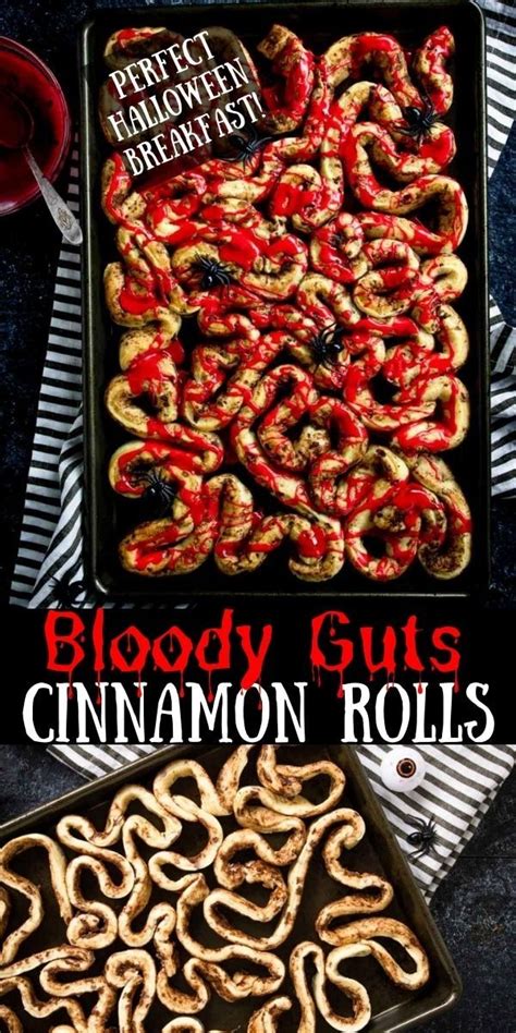 Halloween breakfast bloody guts cinnamon rolls – Artofit