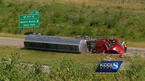 Cleanup Begins After Fuel Tanker Rollover Accident On Hwy 5