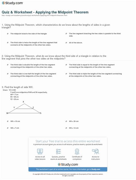 50 The Midpoint Formula Worksheet Answers