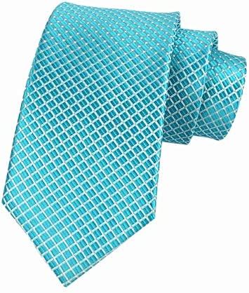 Secdtie Men S Classic Checks Dark Blue Grey Jacquard Woven Silk Tie