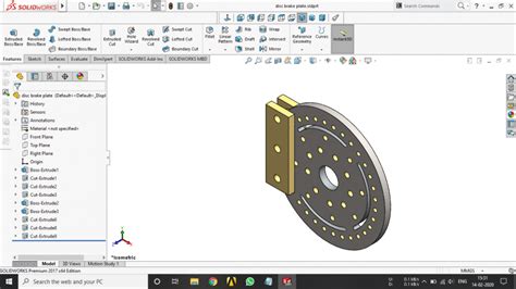 Disc Brake Plate Sldprt Drawing Thousands Of Free Cad Blocks