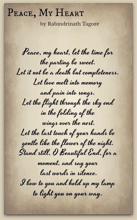 Peace, My Heart-Rabindrinath Tagore | Peaceful Poetry