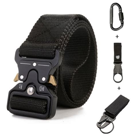 Dww 4pcs Noir Kaki Ceinture En Nylon Ceinture Tactique Militaire