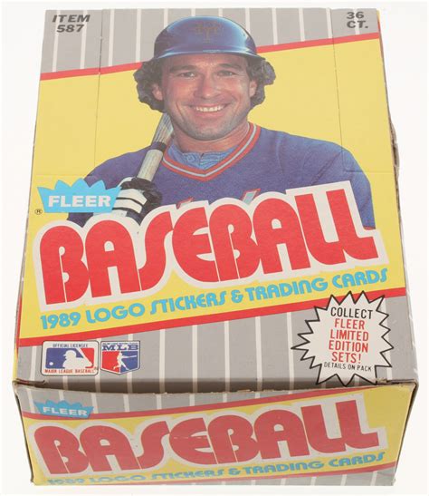 1989 Fleer Baseball Box Of 36 Wax Packs Pristine Auction