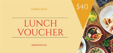 Free Lunch Voucher Templates, Editable and Printable