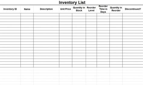 Inventory Template | Inventory Templates Excel