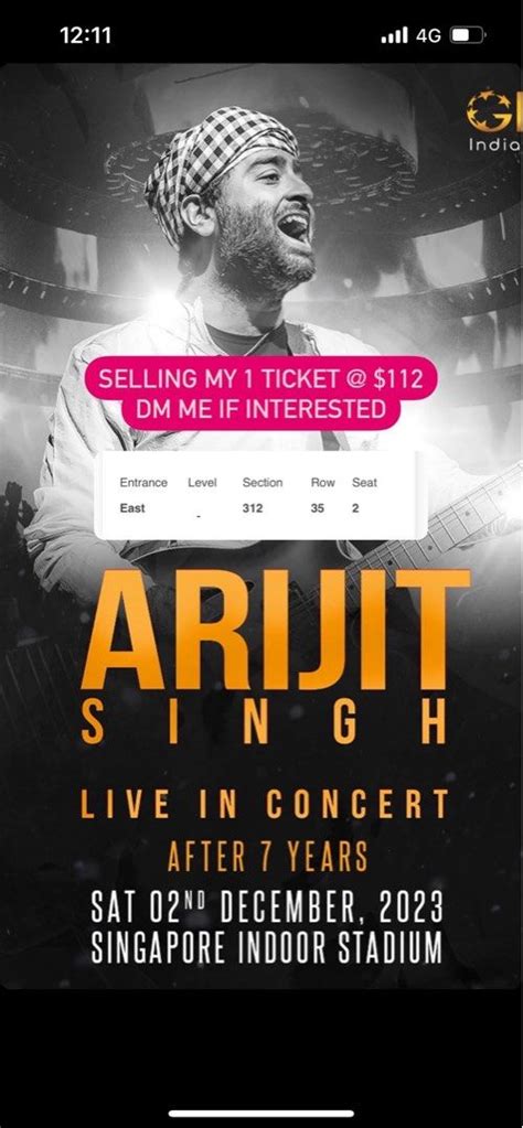 Arijit Singh Tickets Tickets And Vouchers Event Tickets On Carousell