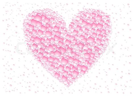 Pink love drops heart on the white ... | Stock vector | Colourbox