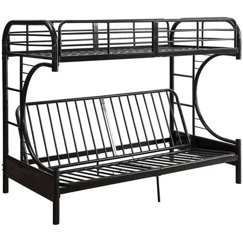 Acme Eclipse Twin Over Full Futon Bunk Bed In Black Finish 02091W BK