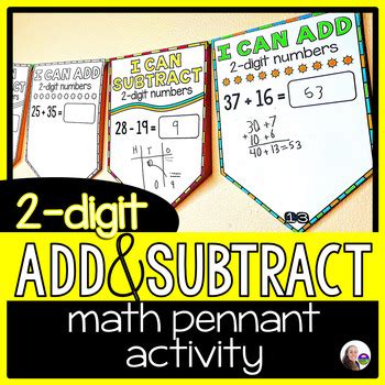 Adding And Subtracting Digit Numbers Math Pennant Activity Tpt