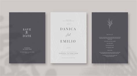 Premium Vector | Minimalist and elegant wedding card template