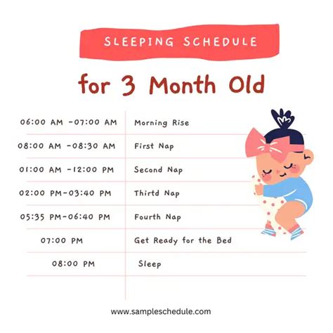 The Ideal Sleeping Schedule for 3 Month Old - sample schedule