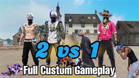 2 VS 1 Custom Gameplay 99 Headshot Rate Free Fire Custom FF Max