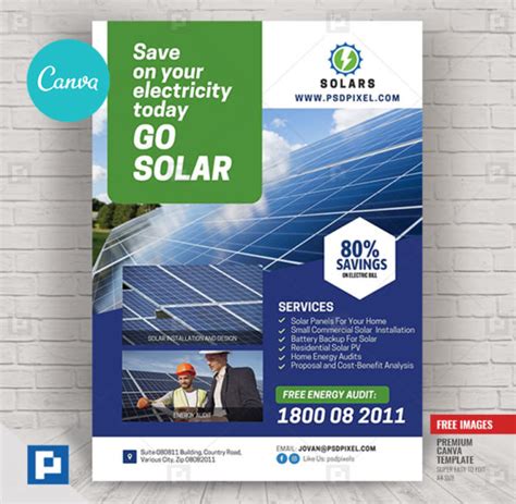 Solar Energy Canva Flyer PSDPixel