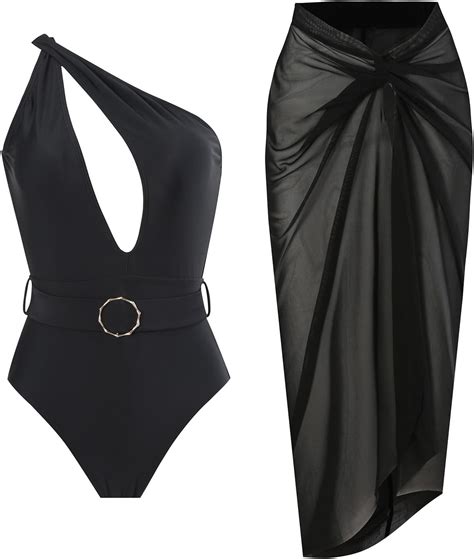 IBAKOM One Piece Swimsuit With Cover Ups Women Push Up Two Pieces Bathing Suit Sexy Bikini Set