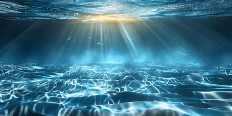 Premium Photo A Realistic Underwater Scene Deep Blue Ocean With