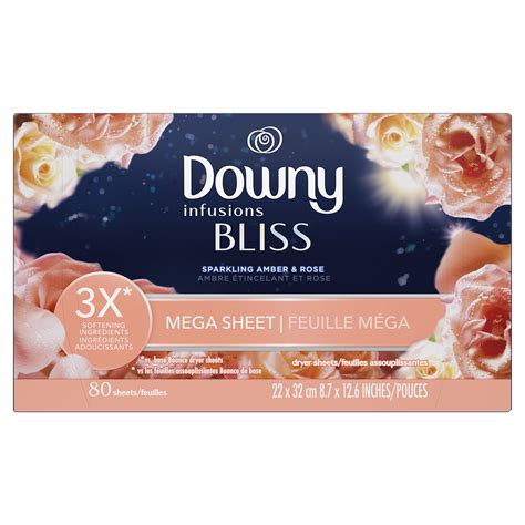 Downy Infusions Mega Dryer Sheets Bliss Amber And Rose Count